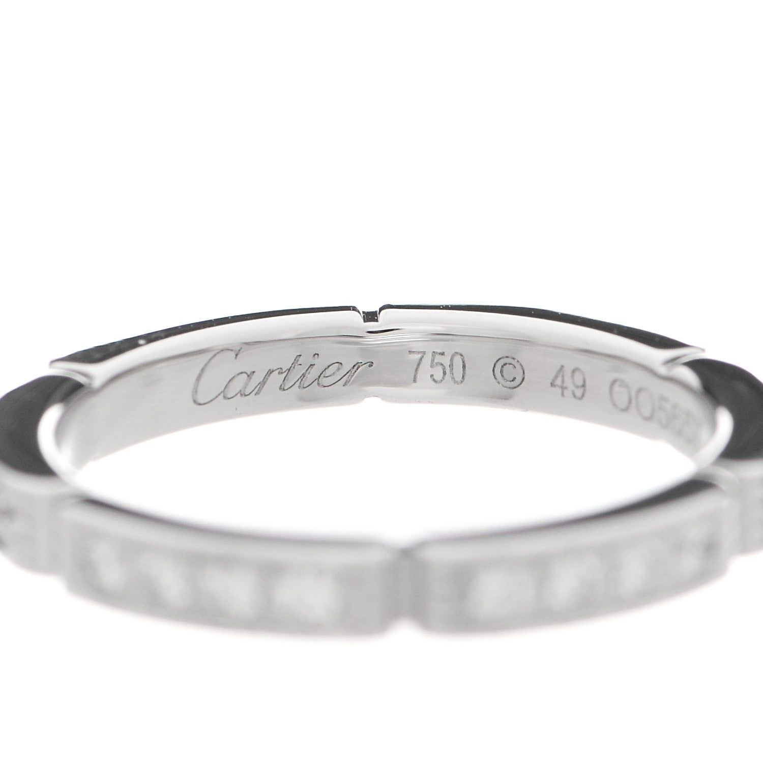 Cartier 18K White Gold Diamond Maillon Panthere Half Diamond Wedding Band Ring 49 5 3 of 4