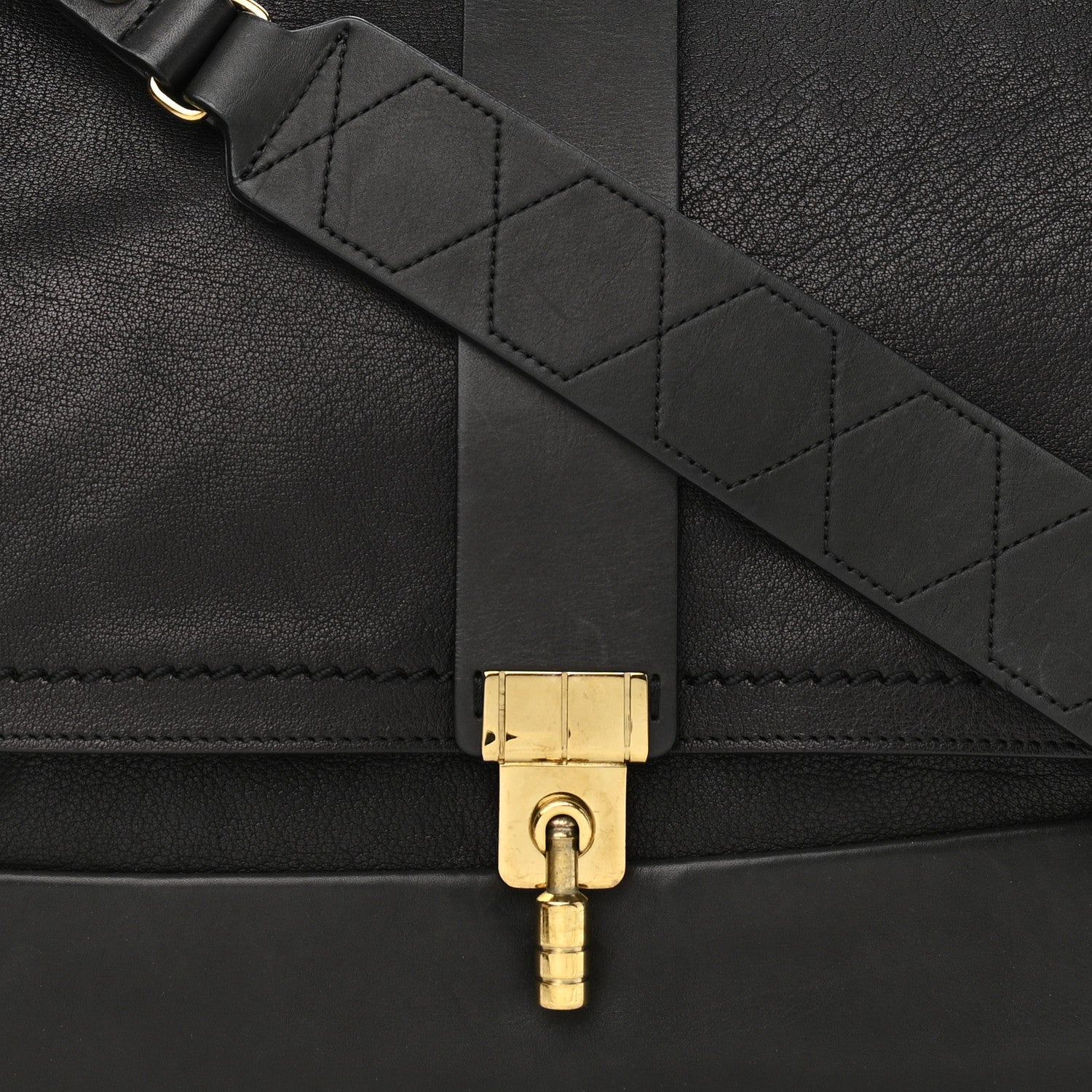 Lanvin Calfskin Lovely Leopold GM Shoulder Bag Black 6 of 9