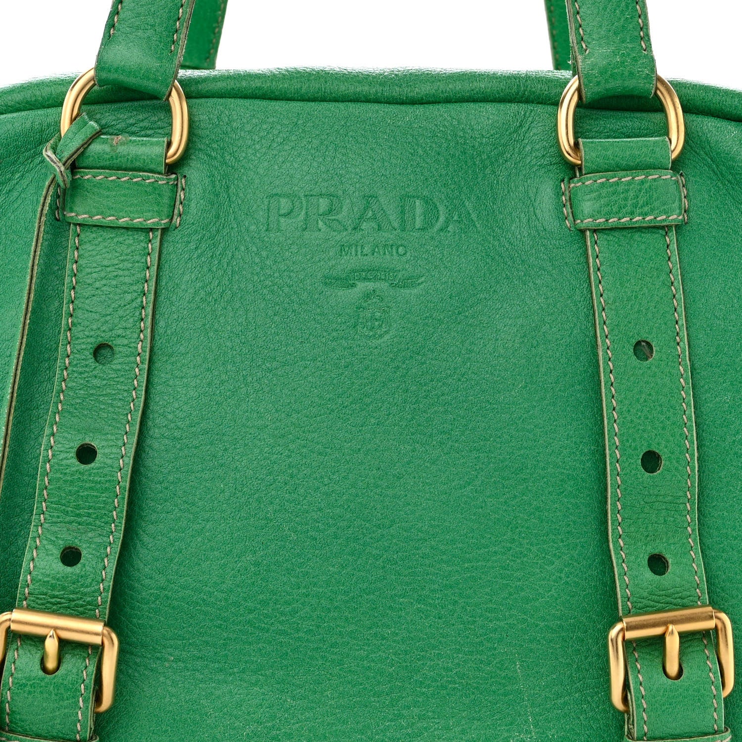 Prada Cervo Logo Embossed Folding Tote Acquamarina 10 of 18