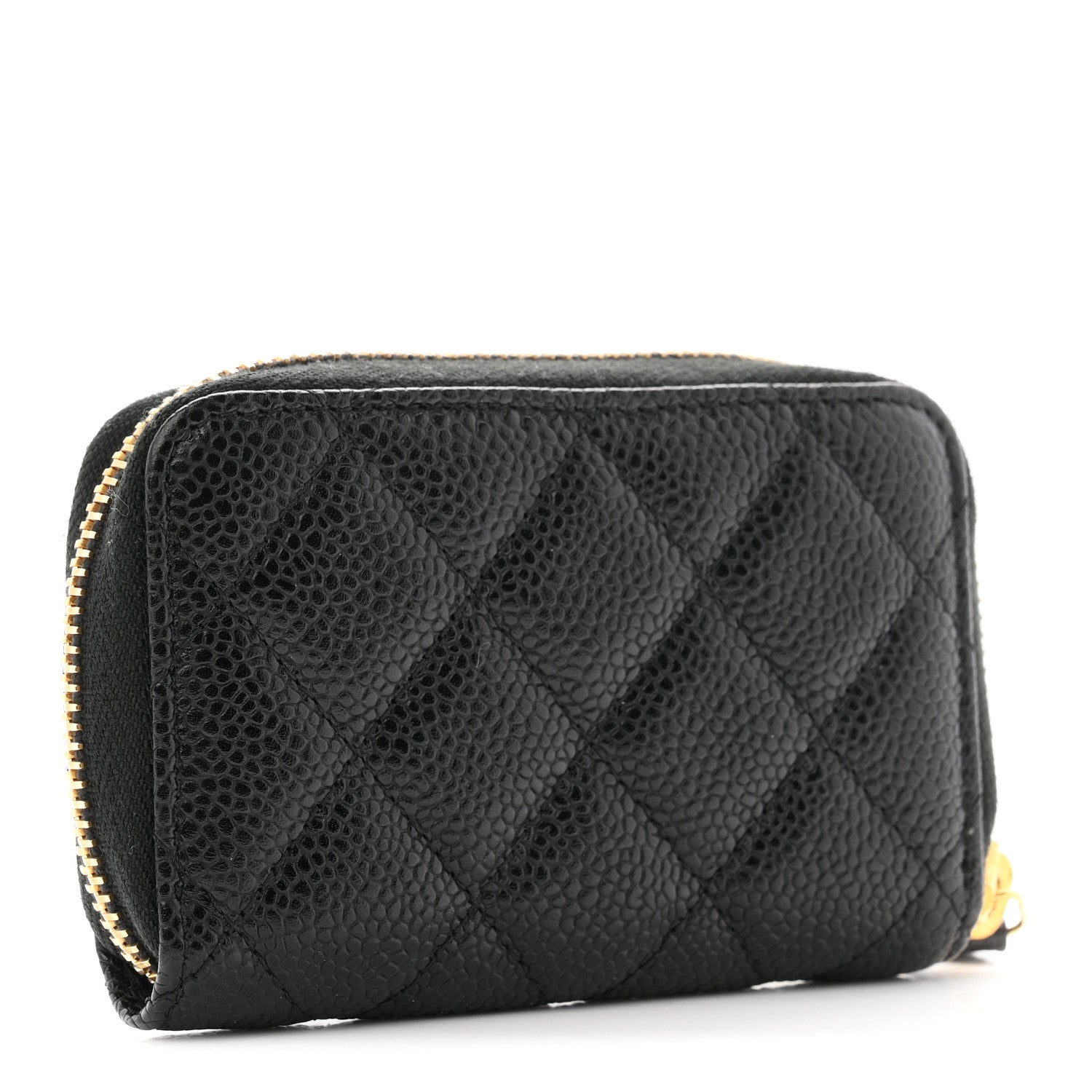 Chanel Caviar Quilted Zip Coin Purse Black 3 of 8