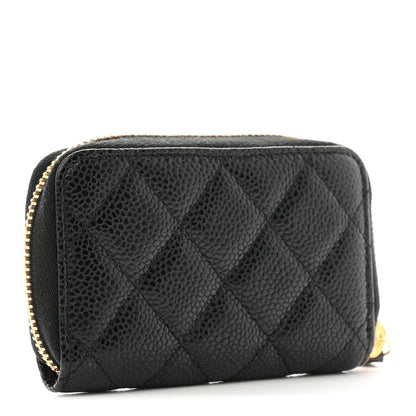Chanel Caviar Quilted Zip Coin Purse Black 3 of 8