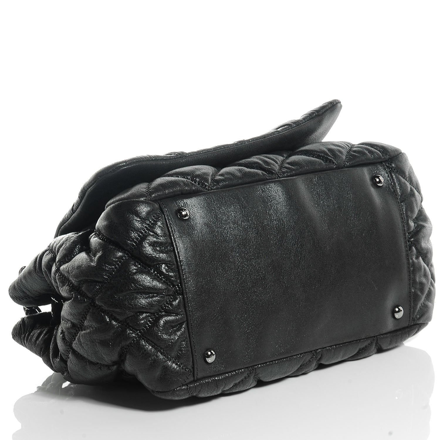 Chanel Calfskin Bubble Quilt Accordion Flap Black 4 of 8