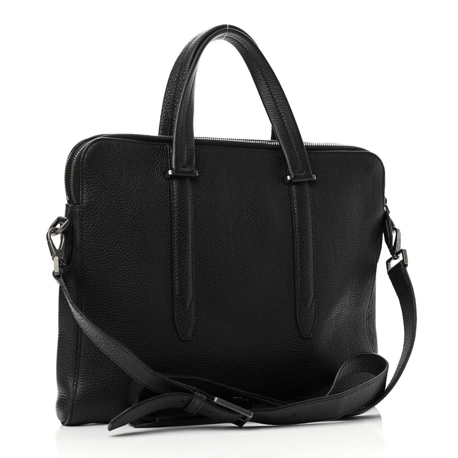 Salvatore Ferragamo Calfskin Firenze Briefcase Black 3 of 10