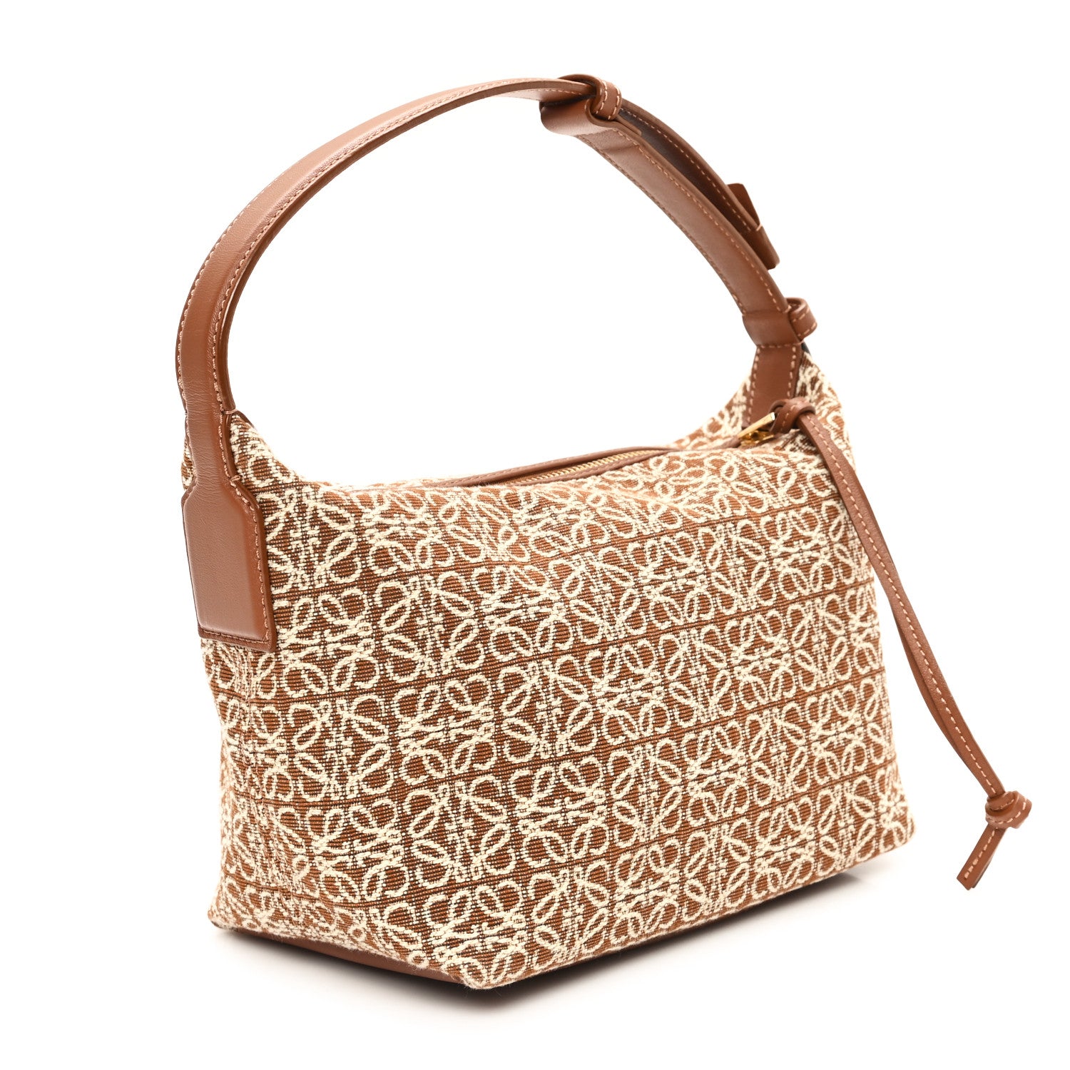 Loewe Jacquard Anagram Calfskin Small Cubi Bag Tan Pecan 3 of 9