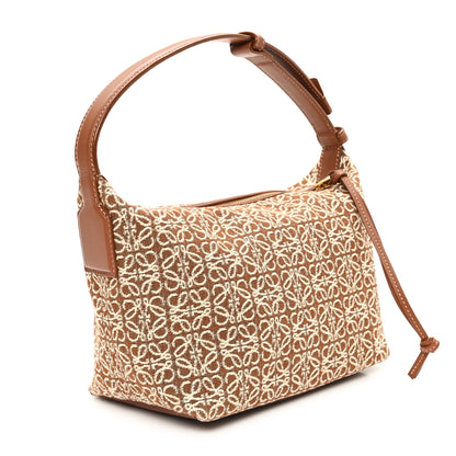 Loewe Jacquard Anagram Calfskin Small Cubi Bag Tan Pecan 3 of 9