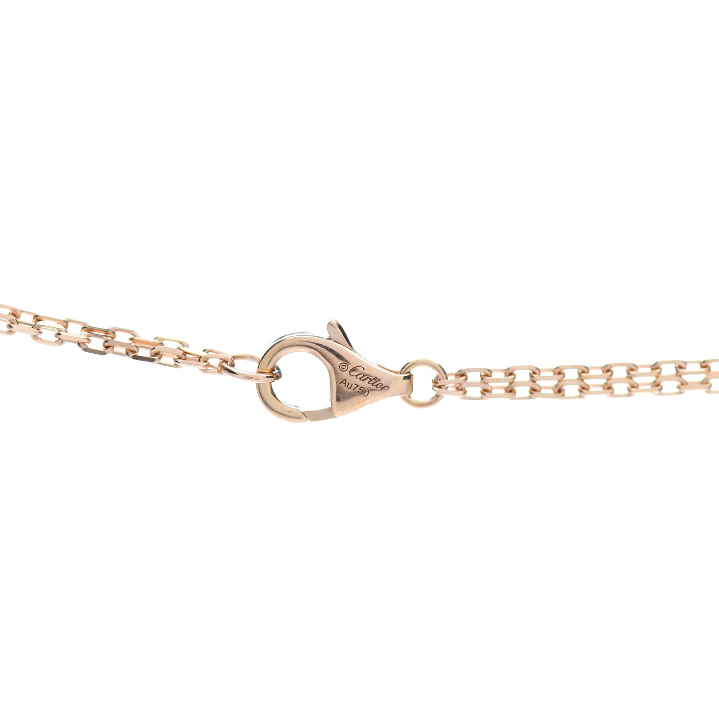 18K Pink Gold 2 Diamond LOVE Necklace
