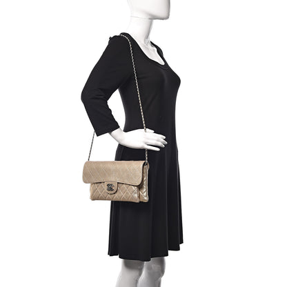 Chanel Metallic Calfskin Quilted Flap Clutch With Chain Light Gold 2 of 11