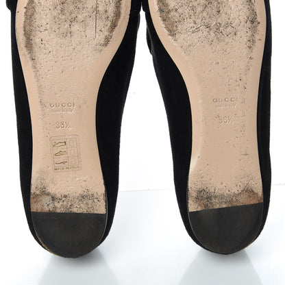 Gucci Kid Scamosciato GG Marmont Fringe Flats 36.5 Black 10 of 12