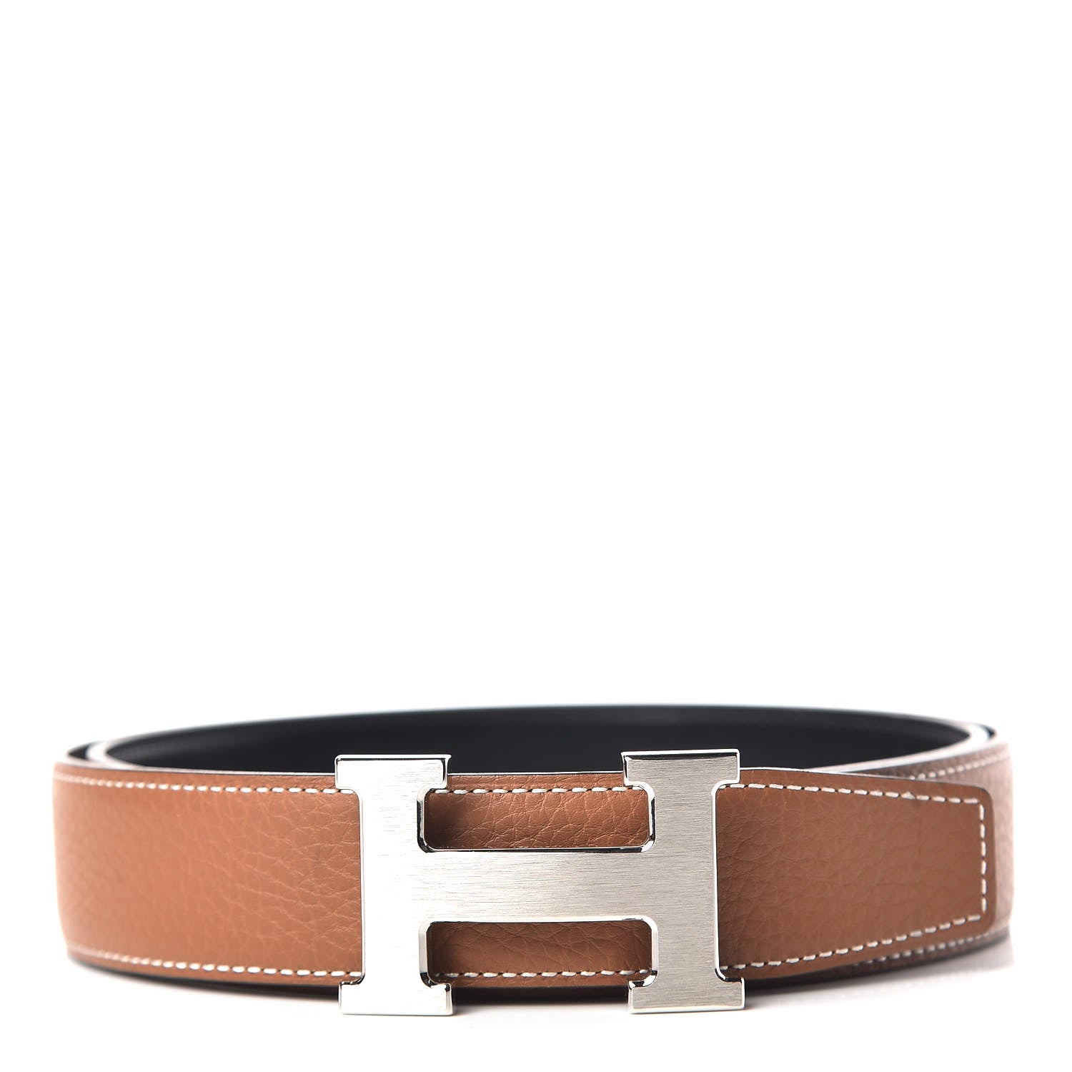 Hermes Box Togo 32mm H Belt 85 Black Gold 1 of 7