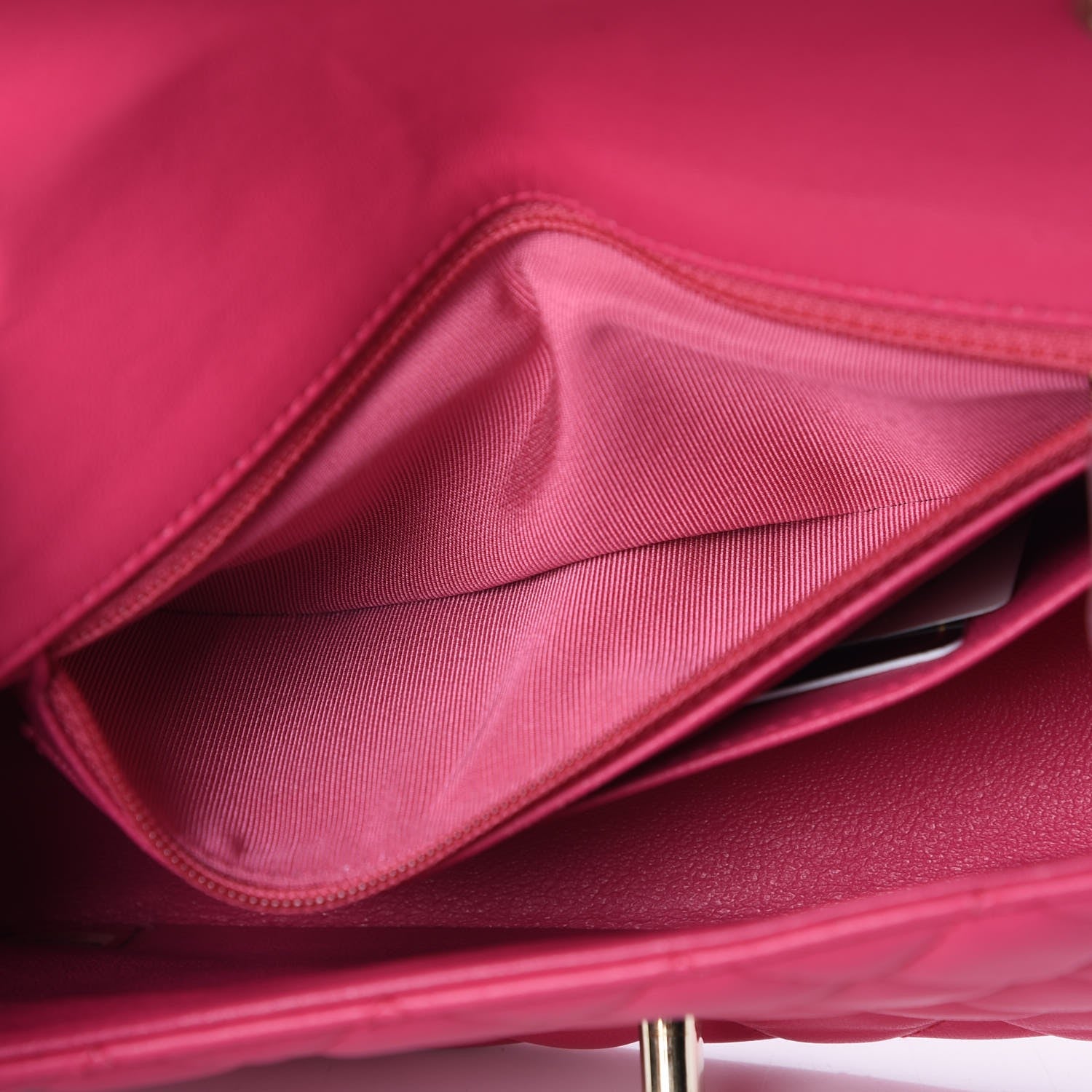 Chanel Lambskin Quilted Mini Rectangular Flap Fuchsia 6 of 12