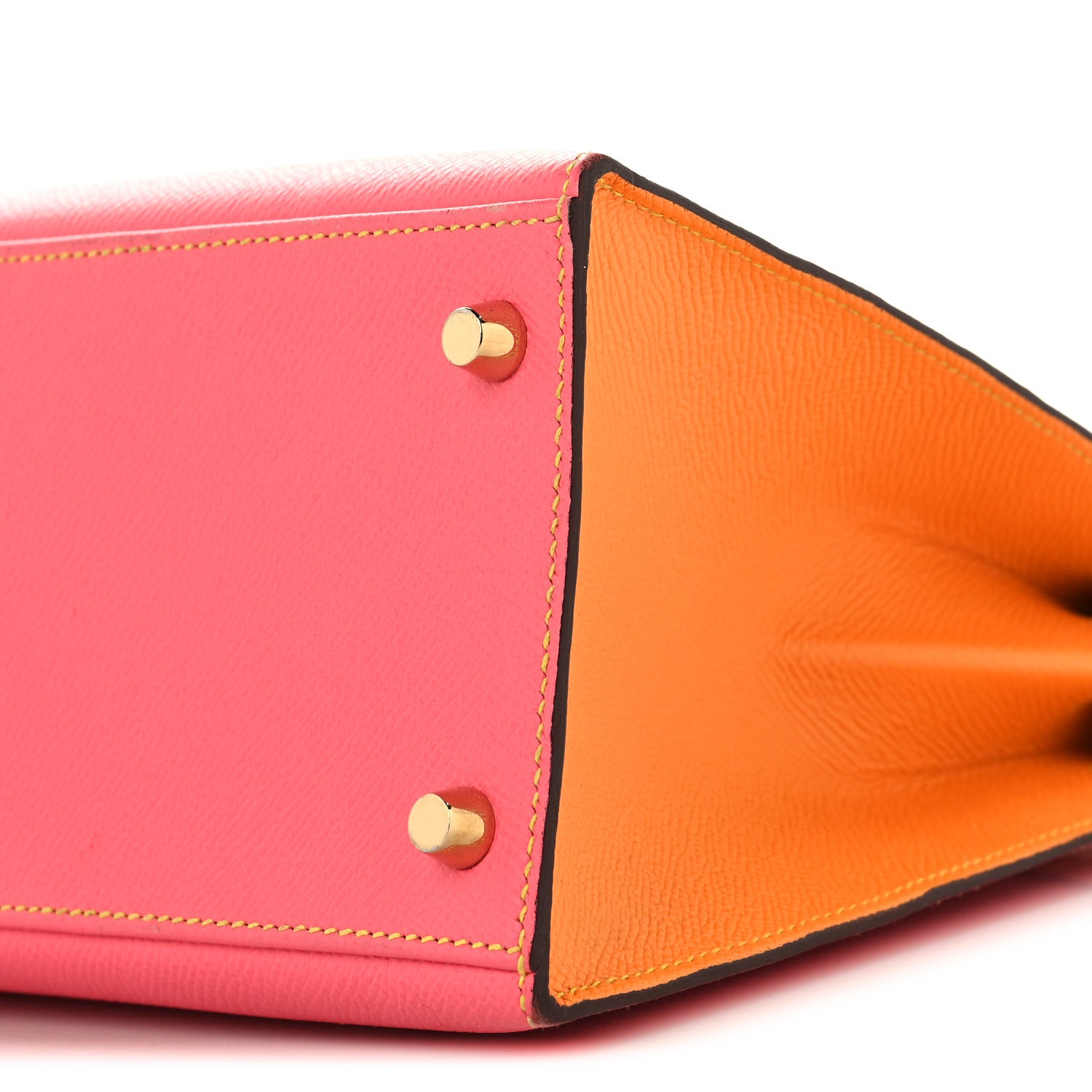 Hermes Epsom Horseshoe Kelly Sellier 28  Rose Azalee Jaune D'or 10 of 10