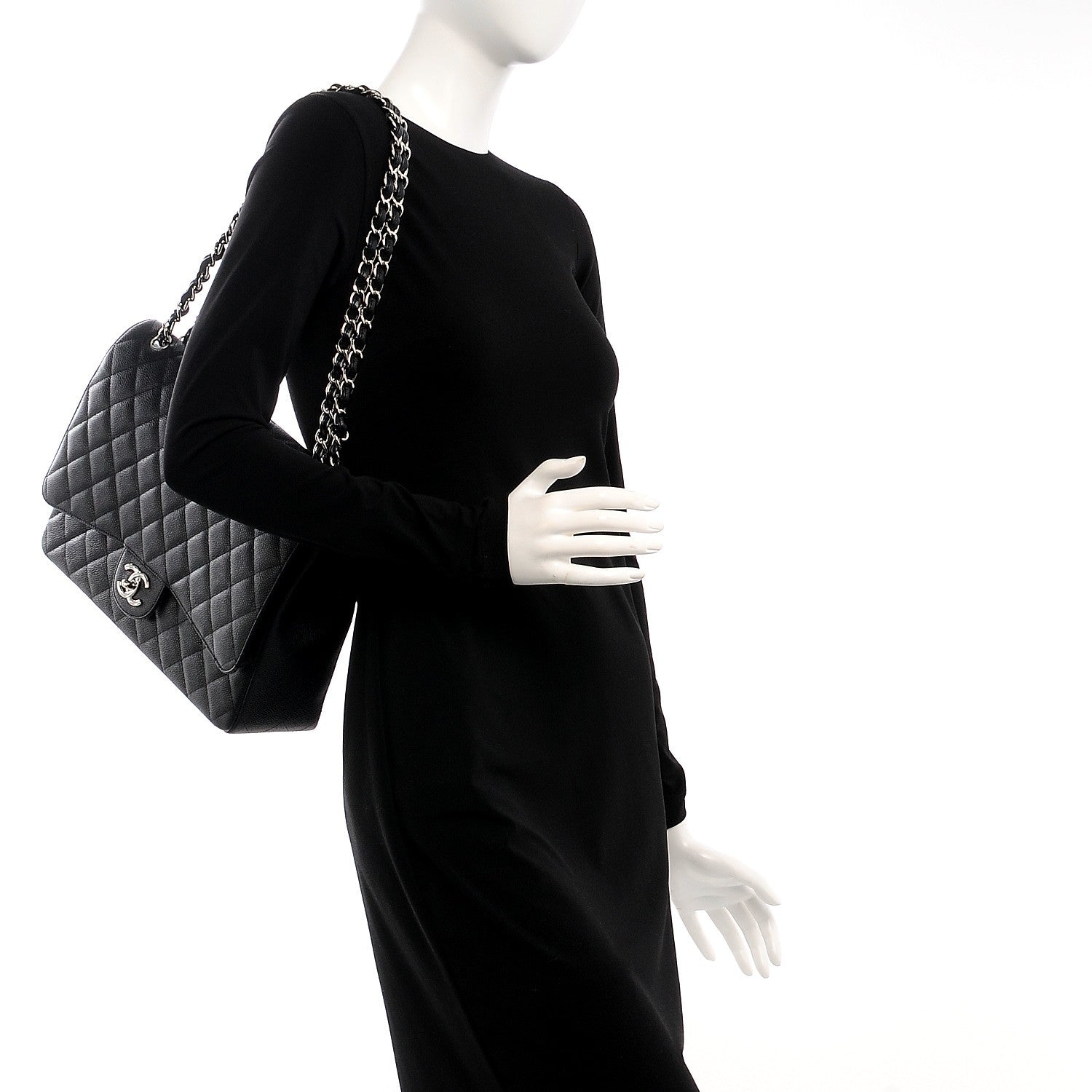 Chanel Caviar Quilted Maxi Double Flap Black 2 of 7