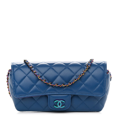 Chanel Lambskin Quilted Glasses Case With Chain Blue Purple 1 of 9