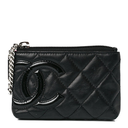Chanel Calfskin Quilted Cambon Key Pouch Black 1 of 13