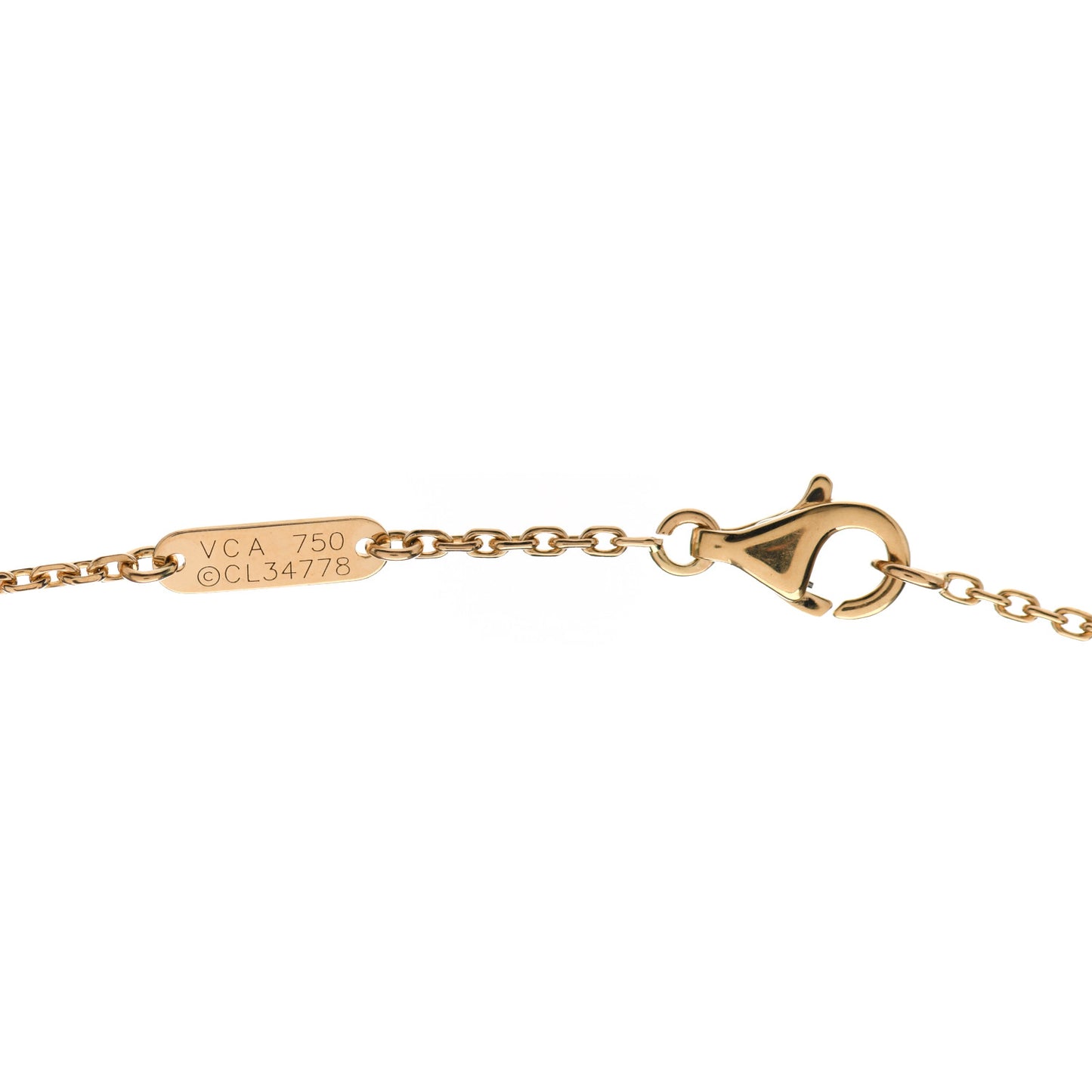 18K Yellow Gold Diamond Vintage Alhambra Pendant Necklace