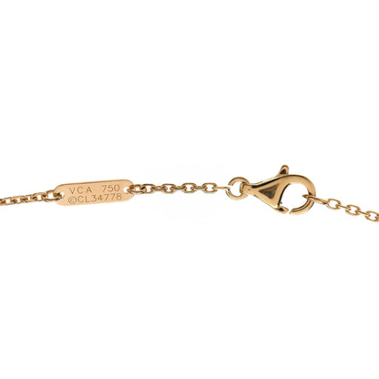 Van Cleef & Arpels 18K Yellow Gold Diamond Vintage Alhambra Pendant Necklace 4 of 4