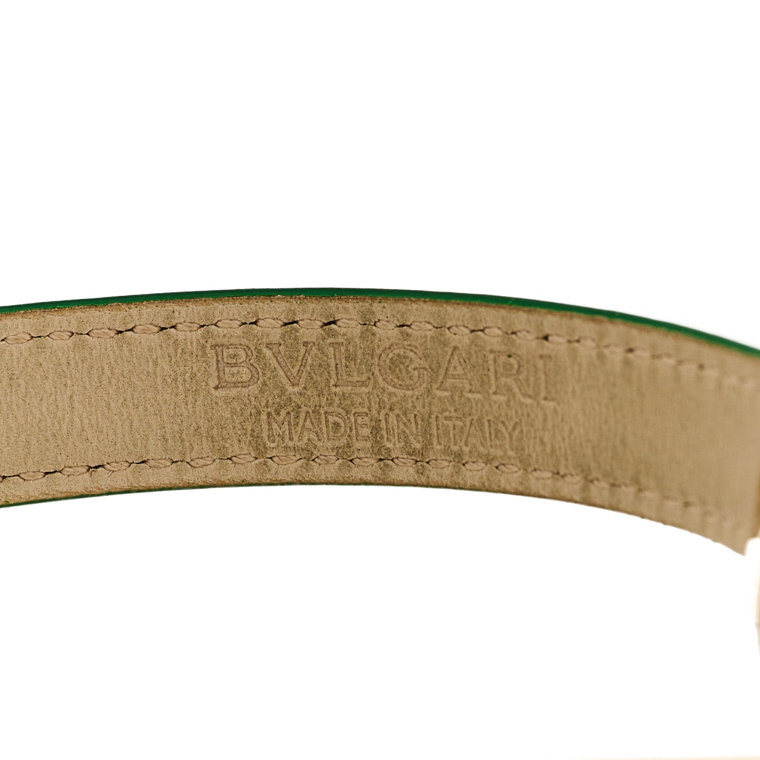 Bulgari Calfskin Double Coiled Bracelet Green 5 of 5