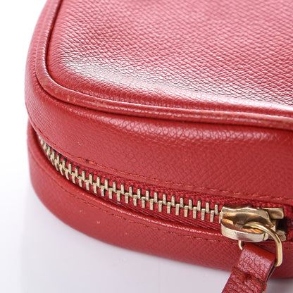 Chanel Grained Calfskin CC Button Small Pouch Cosmetic Case Red 9 of 9