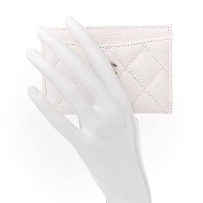 Chanel Caviar Quilted Card Holder White 2 of 9
