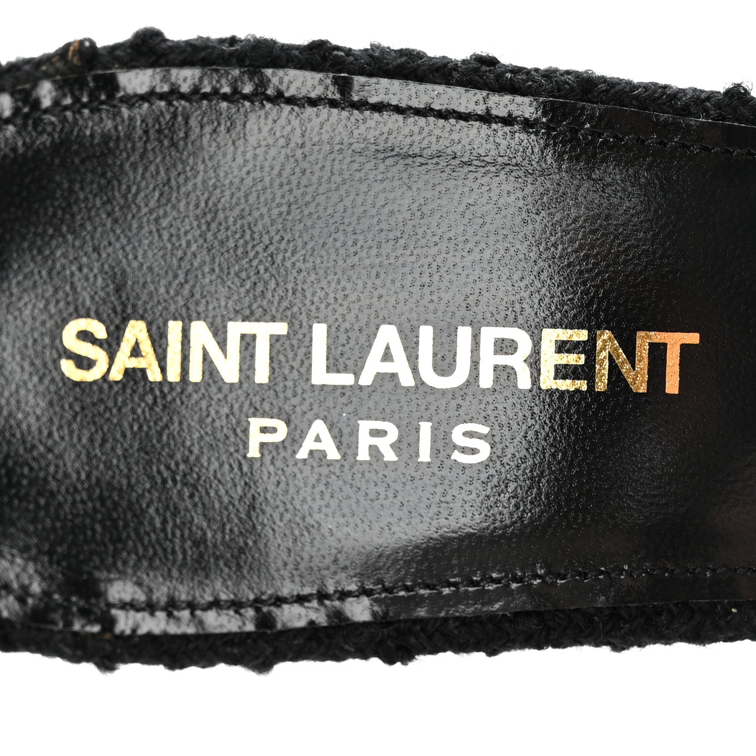 Saint Laurent Boucle Tweed La 16 95 Mule Sandals 39 Black 7 of 10