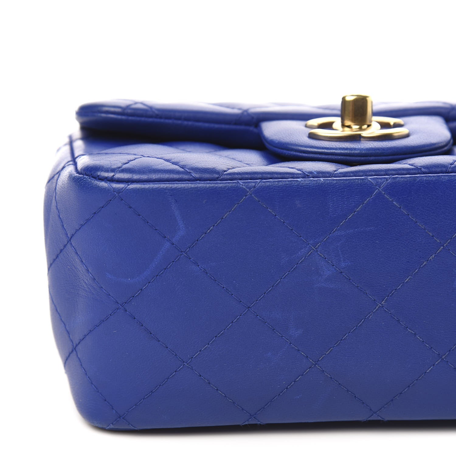 Chanel Lambskin Quilted Mini Square Flap Blue 11 of 13
