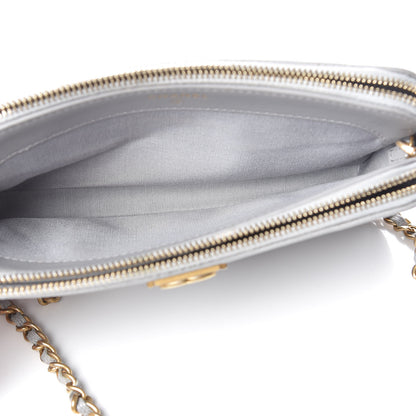 Chanel Caviar Quilted Small Boy Clutch With Chain Grey 5 of 14
