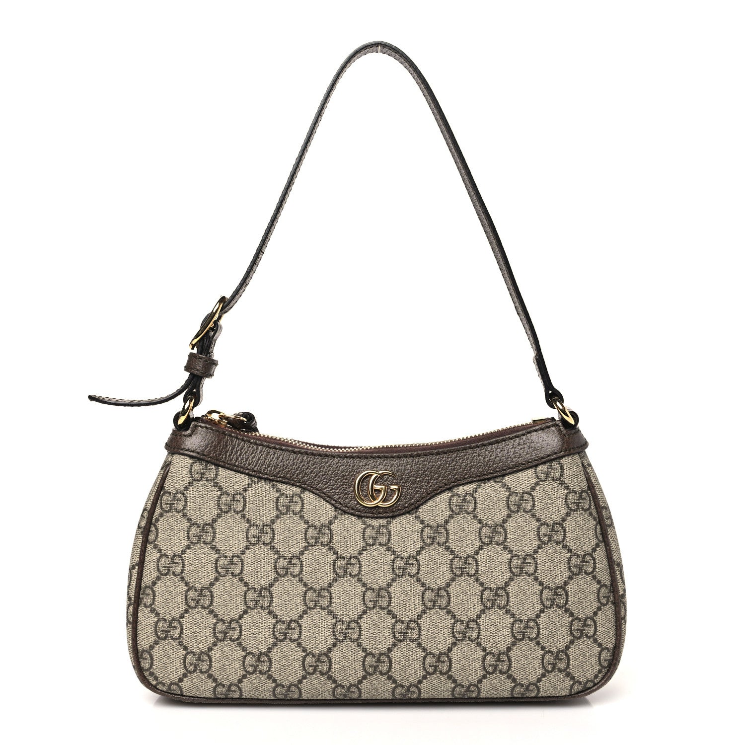 Gucci GG Supreme Monogram Textured Dollar Calfskin Small Ophidia Hobo Beige Ebony New Acero 1 of 12