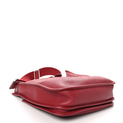 Hermes Taurillon Clemence Evelyne III PM Rouge Grenat 4 of 10