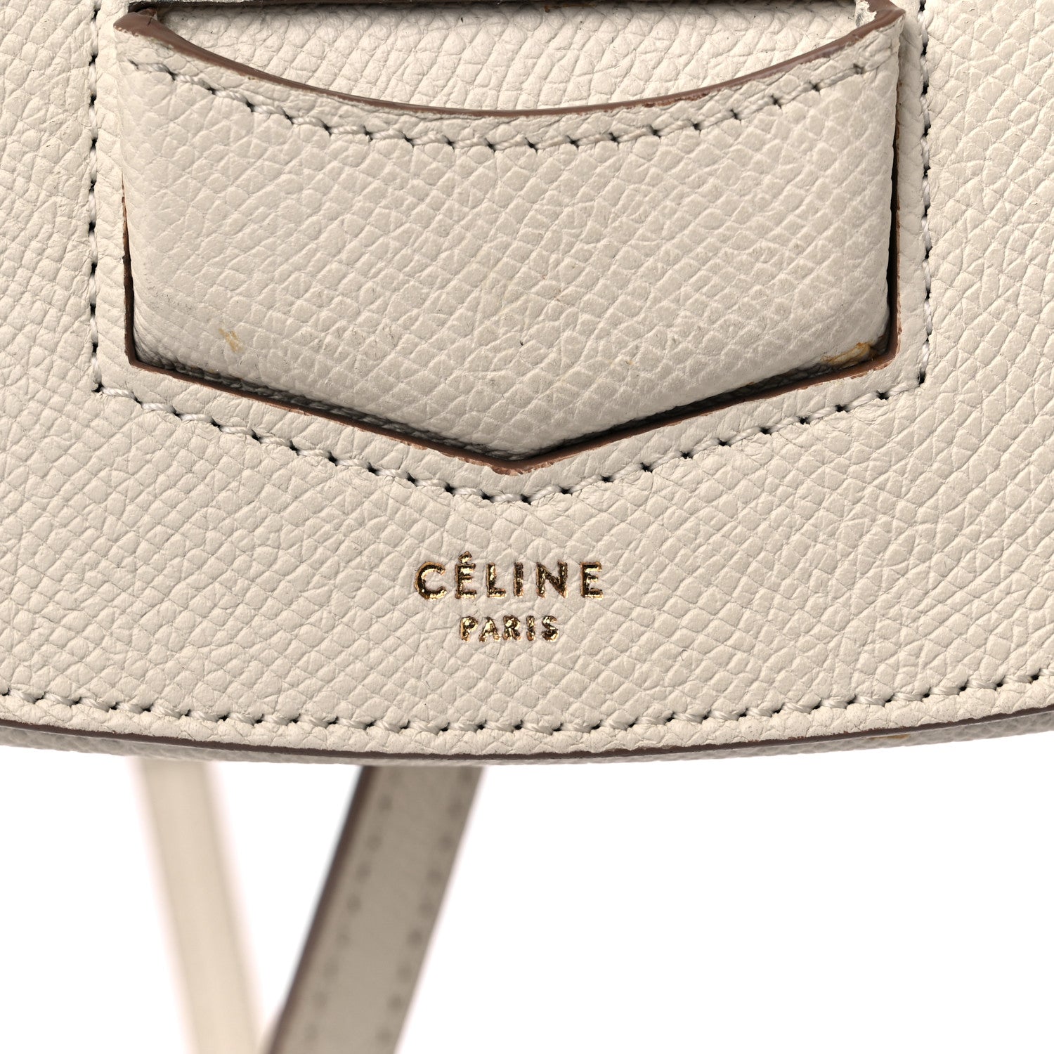 Celine Grained Calfskin Small Trotteur White 6 of 14