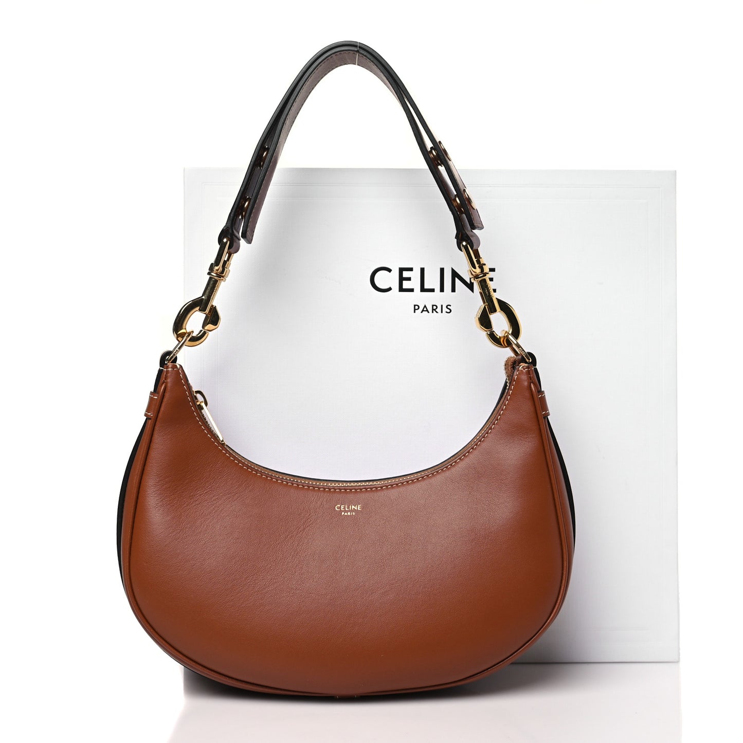 Smooth Calfskin Medium Strap Ava Shoulder Bag Tan