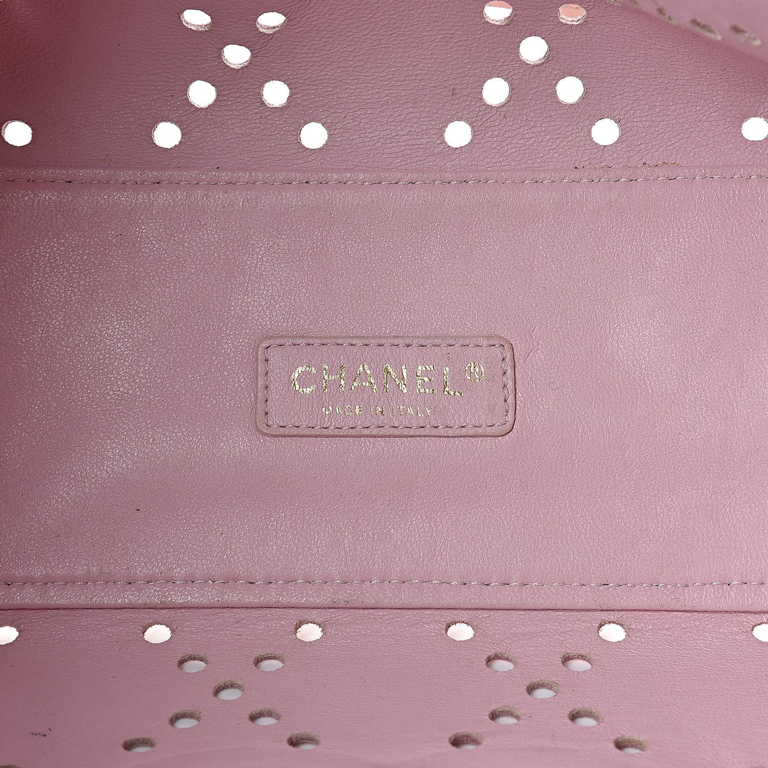 Chanel Patent Perforated CC Shopping Tote Beige 6 of 14