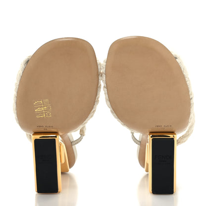 Fendi Fabric Woven Fendi First 95mm Slide Sandals 38 Grezzo 6 of 8