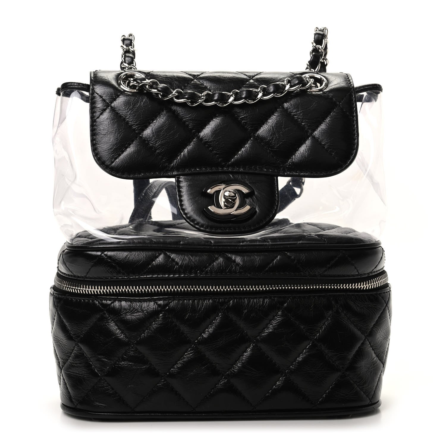 Chanel Crumpled Calfskin PVC Quilted Backpack Black 1 of 10
