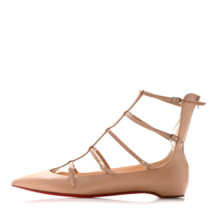 Christian Louboutin Kid Toerless Cage Flats 40 Nude 1 of 10