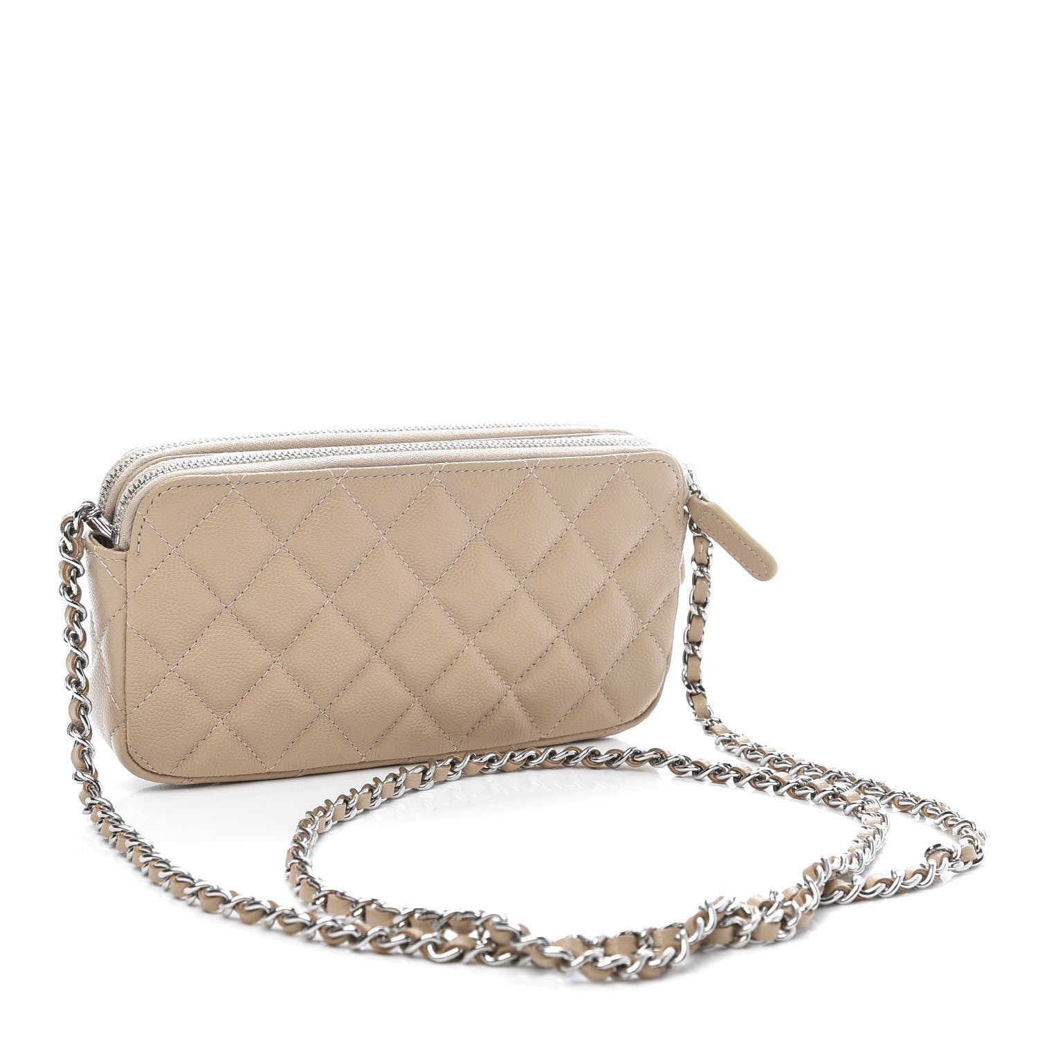 Chanel Caviar Quilted Small Clutch With Chain Beige 3 of 12