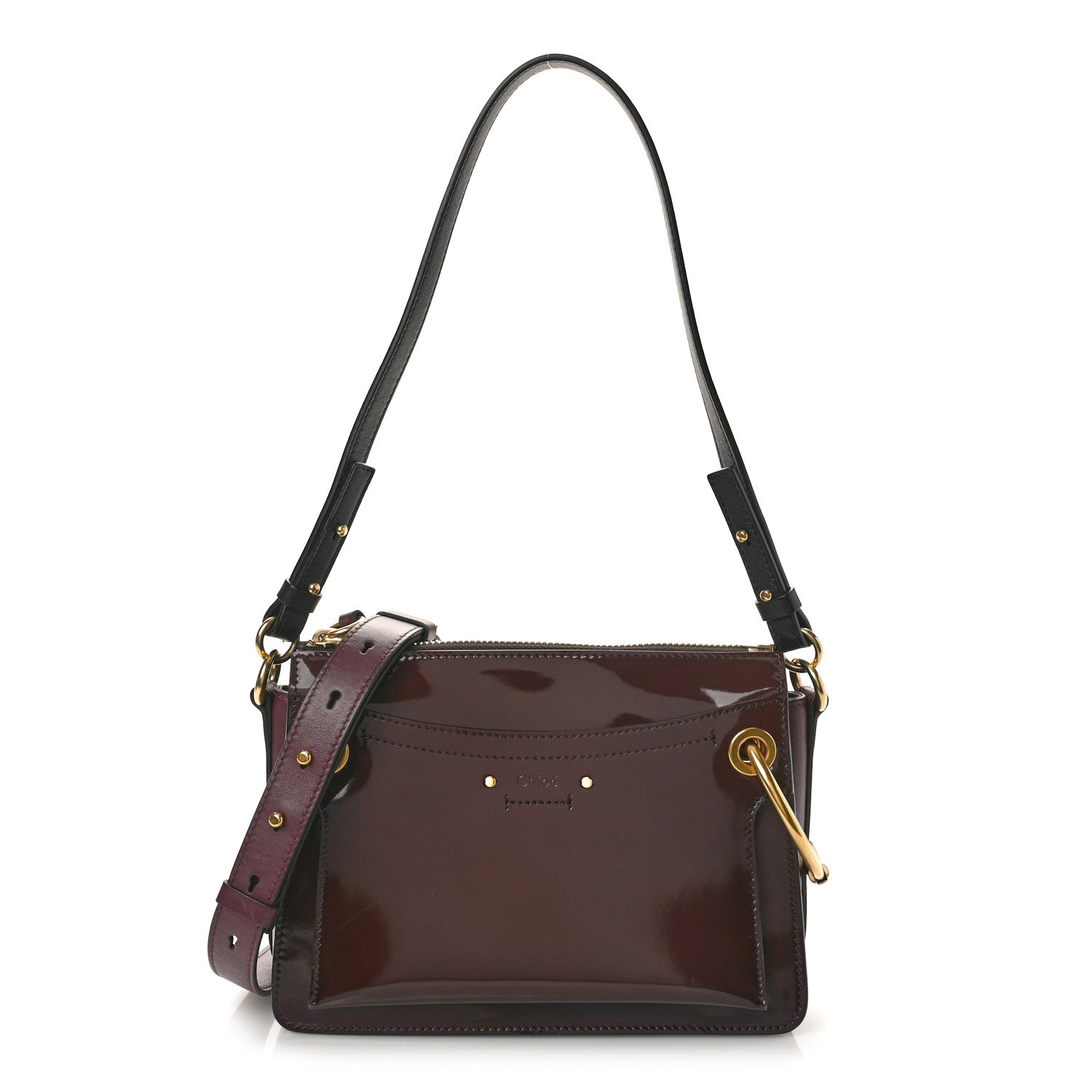 Chloe Patent Small Roy Bag Burnt Brown 1 of 8