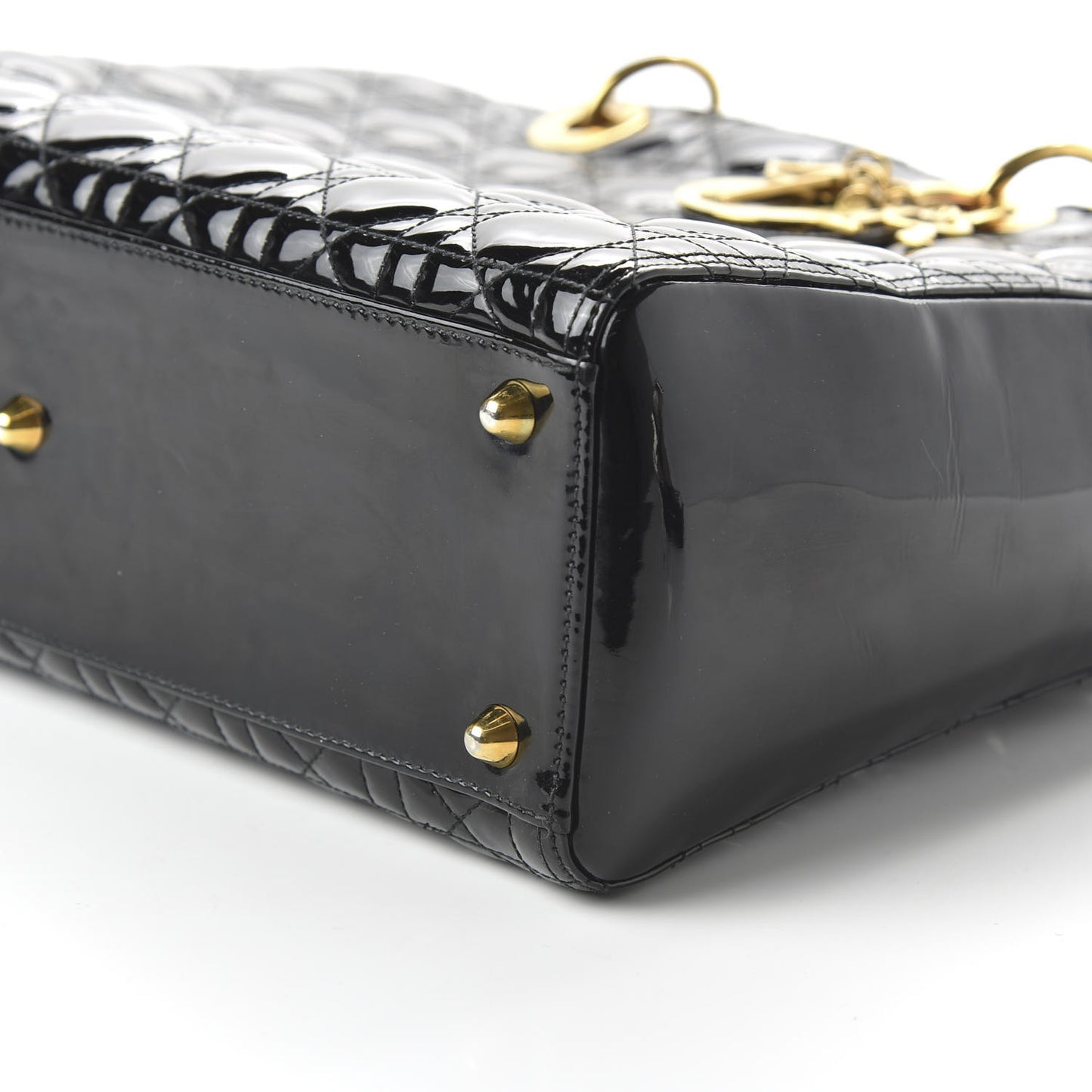 Patent Cannage Large Lady Dior Black