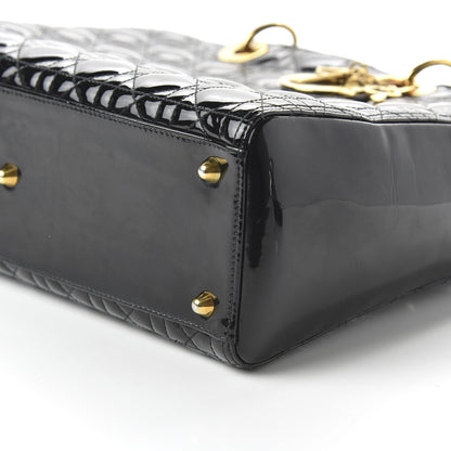 Christian Dior Patent Cannage Large Lady Dior Black 8 of 10