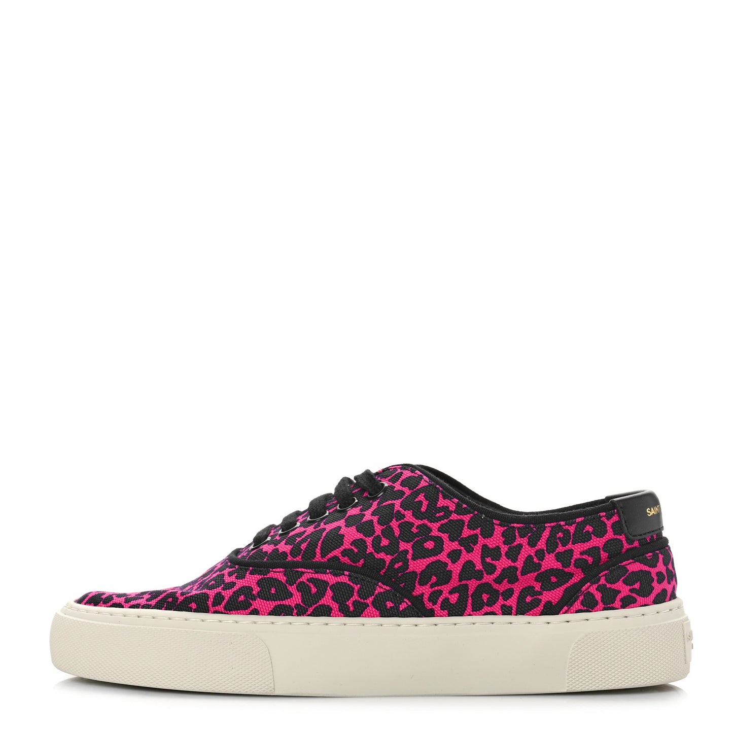 Canvas Leopard Print Venice Low Top Sneakers 36 Fuxia Black