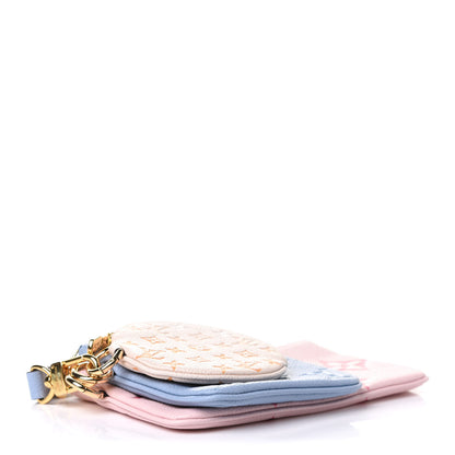 Louis Vuitton Empreinte Monogram Giant By The Pool Trio Pouch Rosebud Summer Blue Cream Saffron 4 of 9