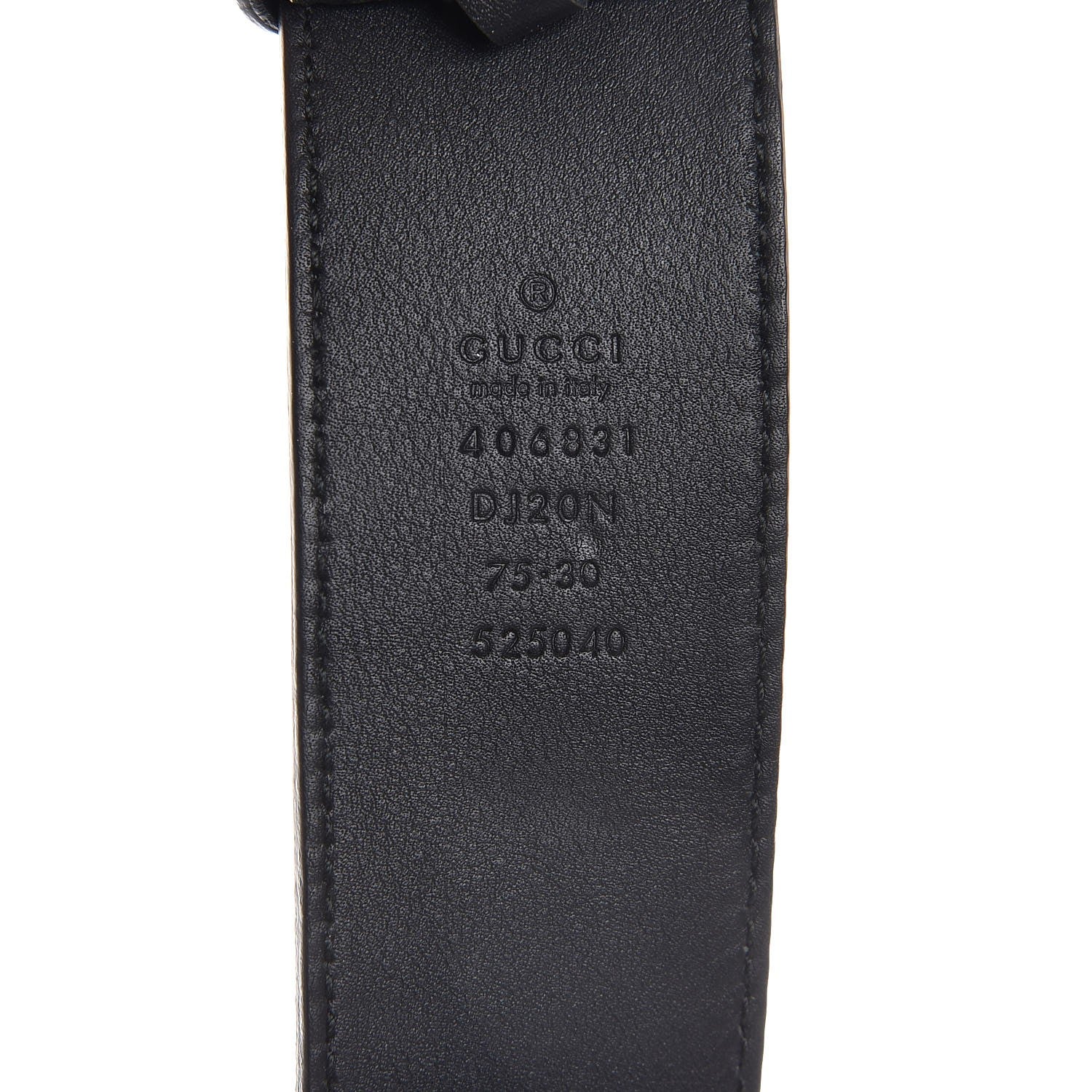 Gucci Textured Dollar Calfskin Nickel Double G 40mm Belt 75 30 Black 4 of 6