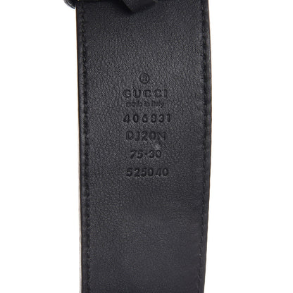 Gucci Textured Dollar Calfskin Nickel Double G 40mm Belt 75 30 Black 4 of 6