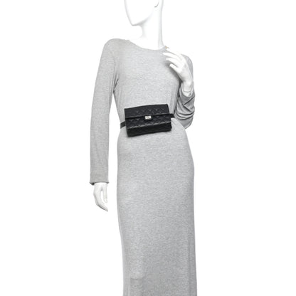 Chanel Grained Calfskin Quilted 2.55 Reissue Flap Belt Bag Clutch Black 2 of 13