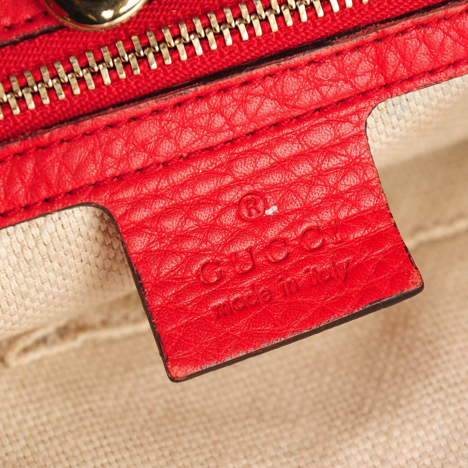 Gucci Pebbled Calfskin Medium Soho Chain Shoulder Bag Tabasco Red 5 of 11