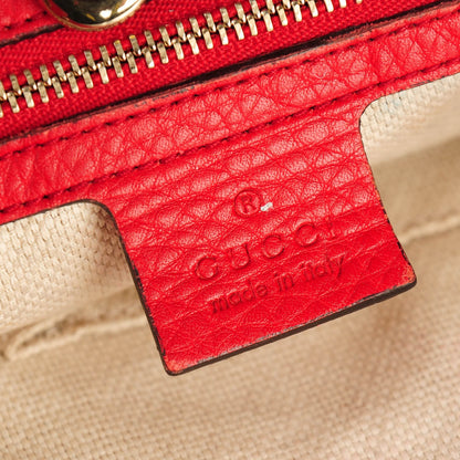 Gucci Pebbled Calfskin Medium Soho Chain Shoulder Bag Tabasco Red 5 of 11