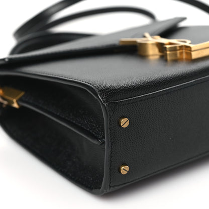 Saint Laurent Grain de Poudre Mini Classic Monogram Cassandra Top Handle Black 8 of 9