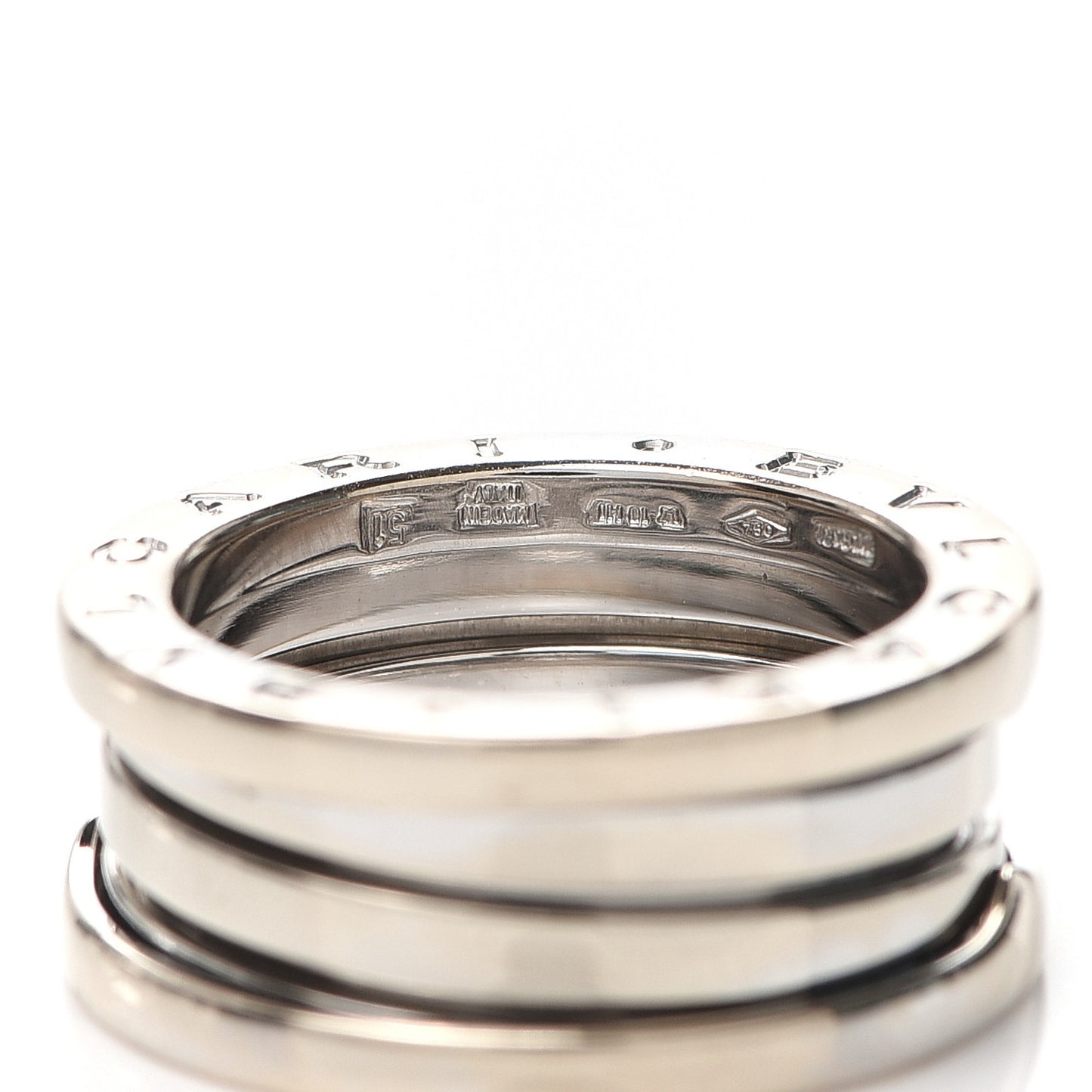 18K White Gold B.Zero1 Three-Band Ring 51 5.75