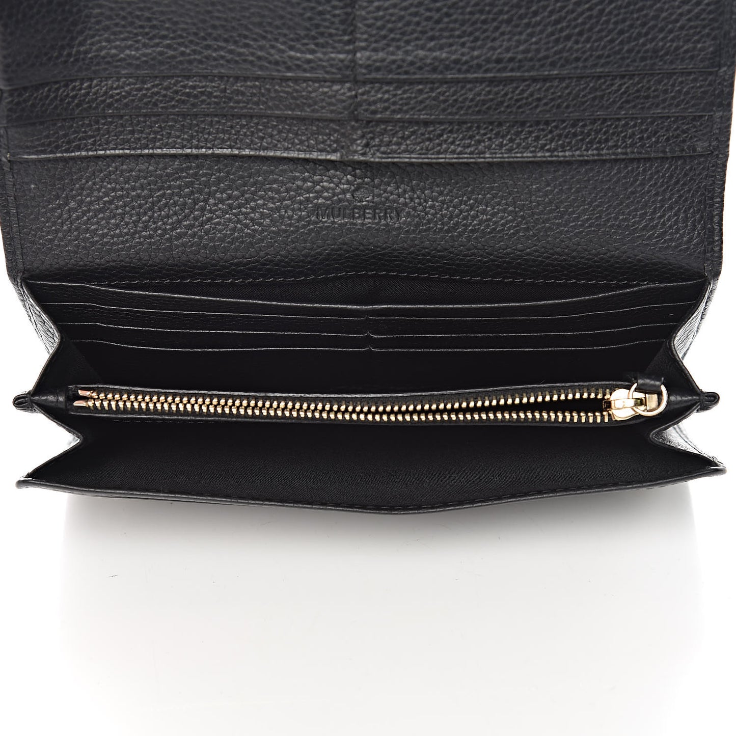 Classic Grain Small Tree Continental Wallet Black