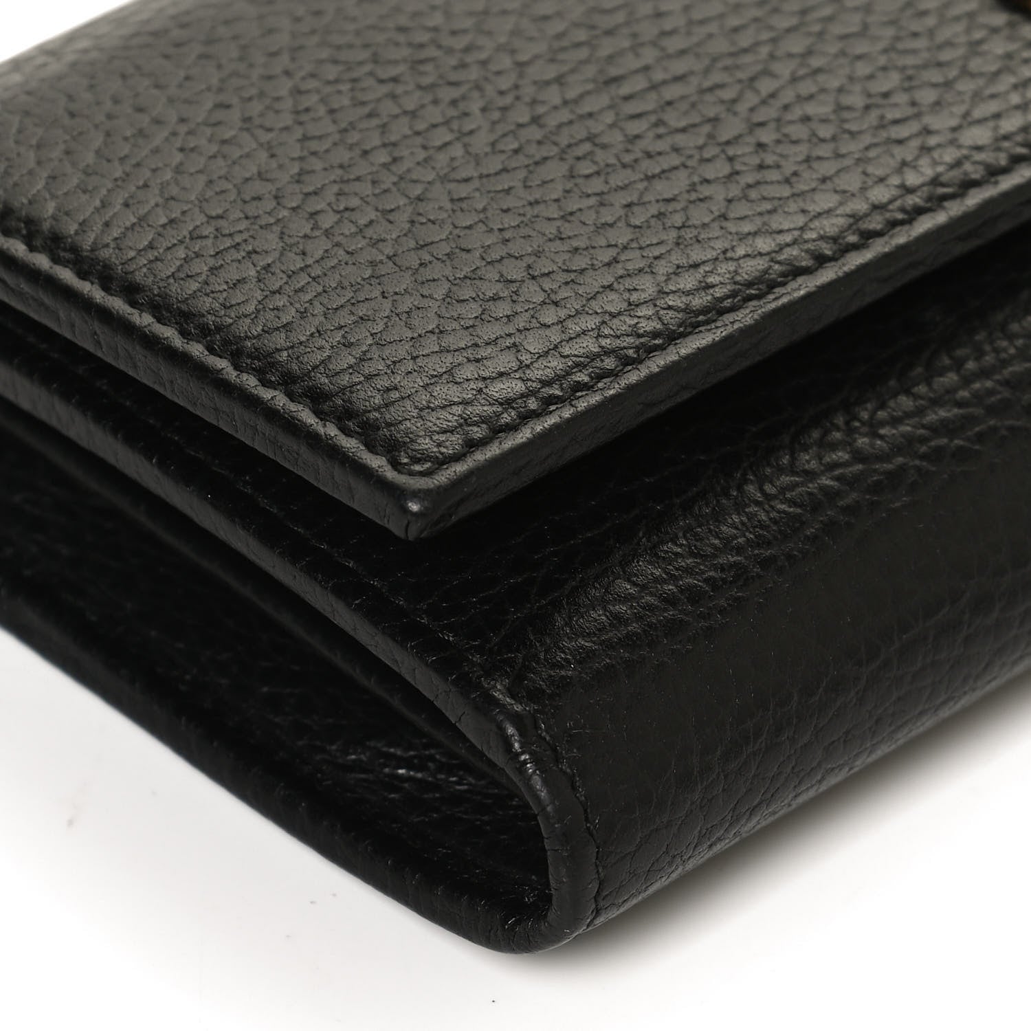 Gucci Calfskin Petite GG Marmont Wallet Chain Bag Black 12 of 12