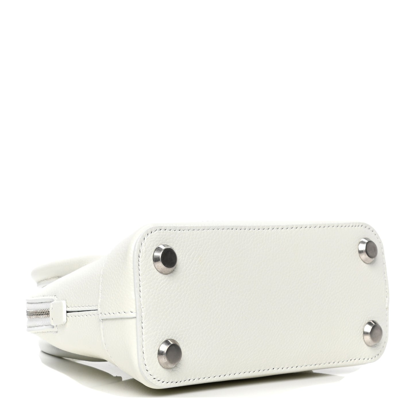 Grained Calfskin XXS Ville Top Handle Bag White Black